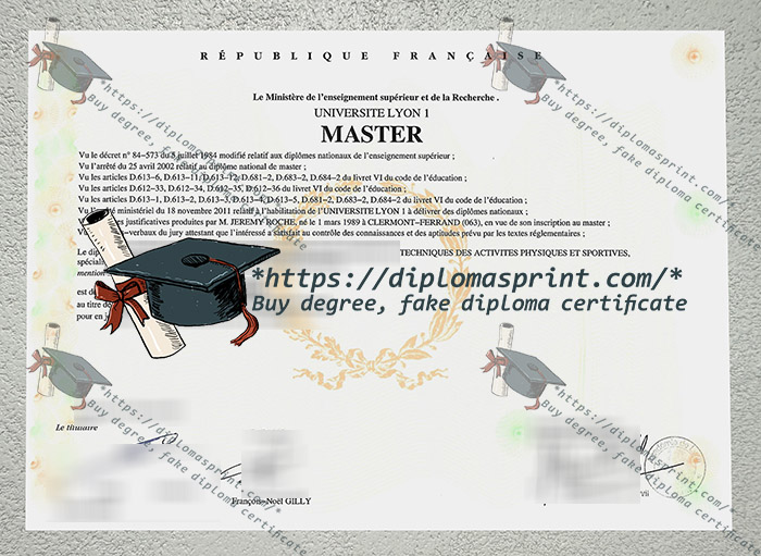 Université Claude-Bernard Lyon1 Diplôme, UCBL Diploma