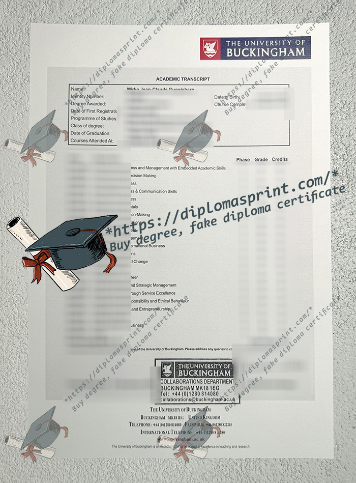 University of Buckingham Transcript University of Buckingham Transcript