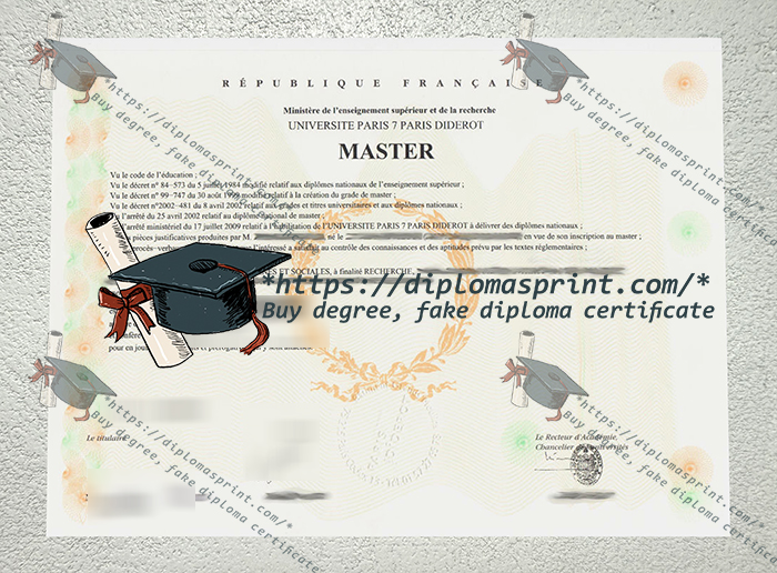 Université Paris-Diderot Diplôme, Paris 7 Credentials