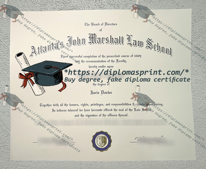 Atlanta's John Marshall Law School Diploma, AJMLS Diploma
