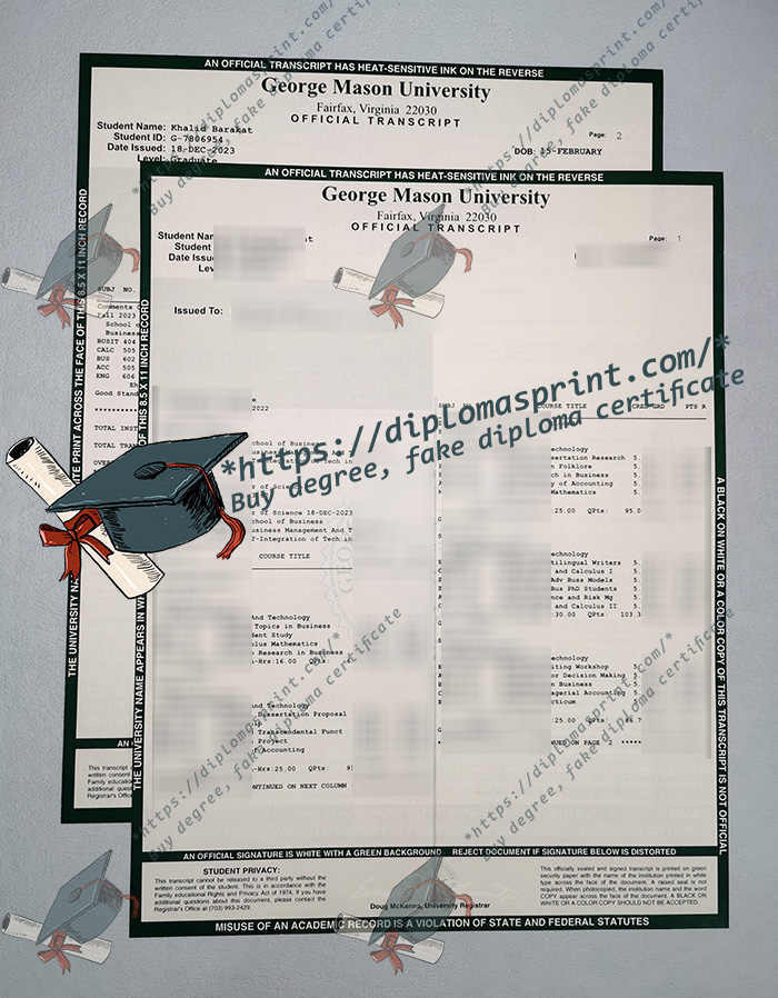 George Mason University Transcript, GMU Transcript