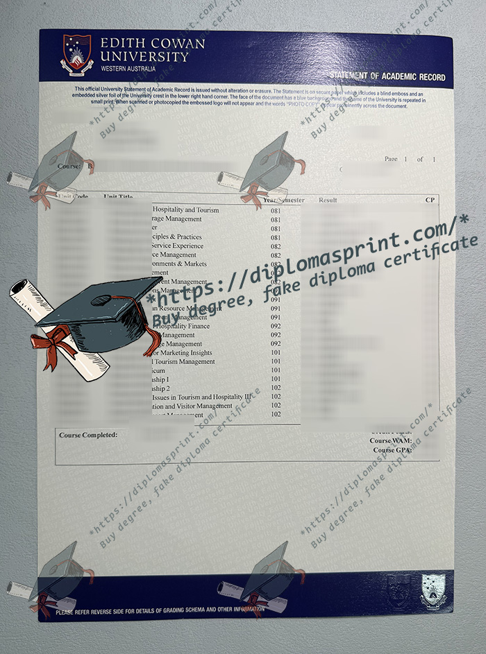 ECU Transcript, Edith Cowan University Transcript