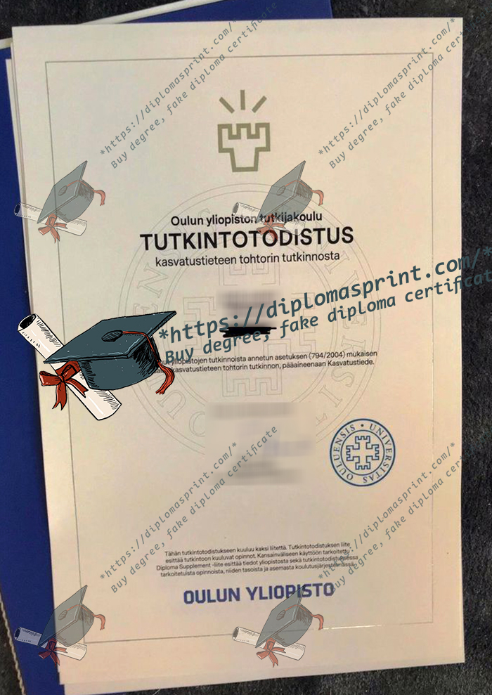 Oulun yliopisto Degree Certificate, University of Oulu Diploma