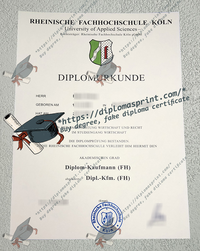 Rheinische Fachhochschule Köln Urkunde, RFH Urkunde