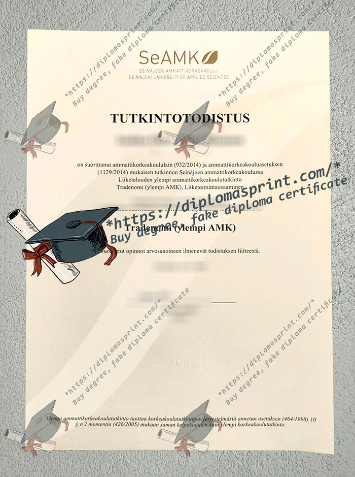 SeAMK Tutkintotodistus