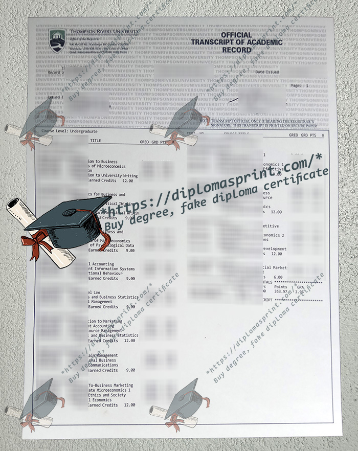 Thompson Rivers University Transcript