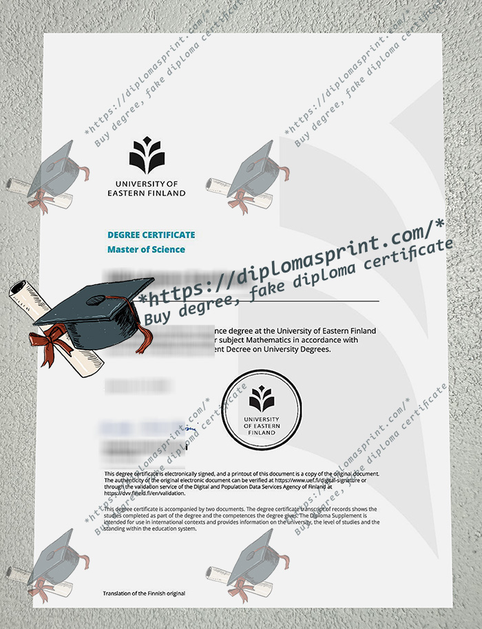 University of Eastern Finland Degree Certificate