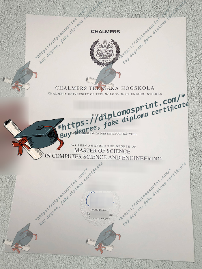 Chalmers University of Technology Degree Certificate, Chalmers tekniska högskola Examensbevis