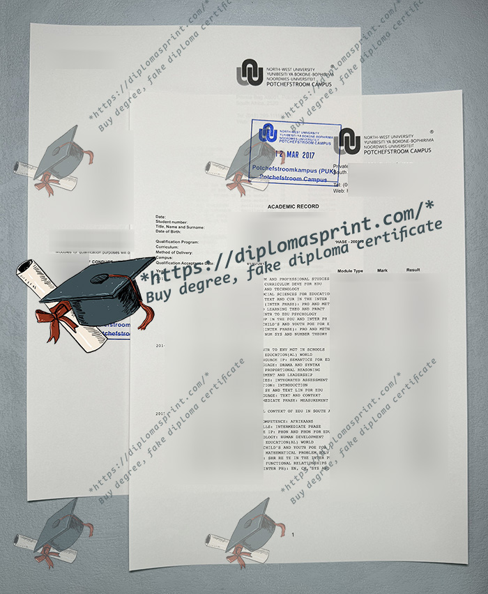 North-West University Transcript, NWU Transcript