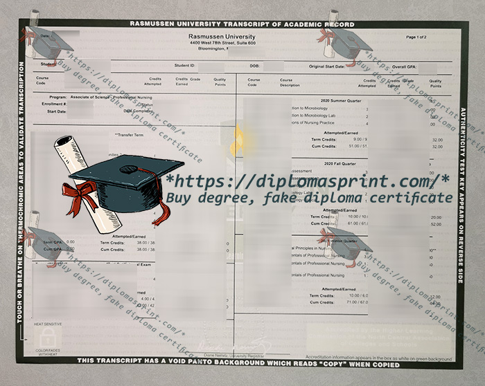 Rasmussen University Transcript