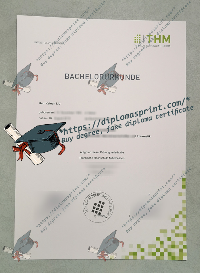 Technische Hochschule Mittelhessen Urkunde, THM Urkunde