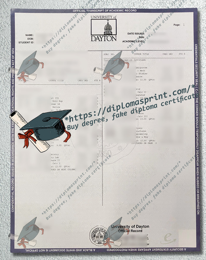 University of Dayton Transcript University of Dayton Transcript