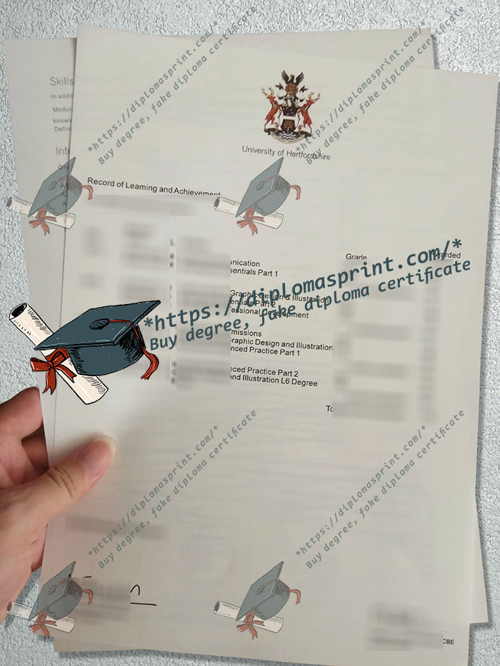 University of Hertfordshire Academic record, University of Hertfordshire Transcript