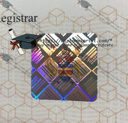 University of Plymouth Qualification Hologram Security