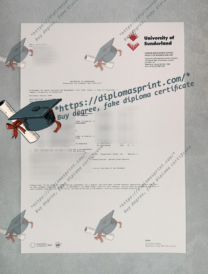 University of Sunderland Academic record