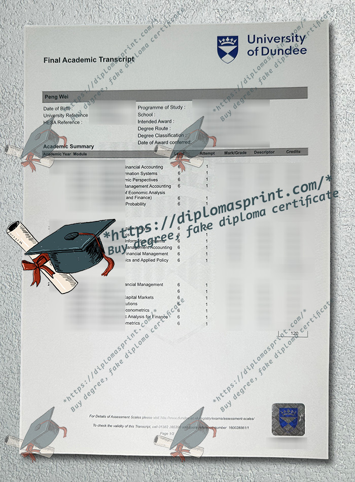 University of Dundee Transcript