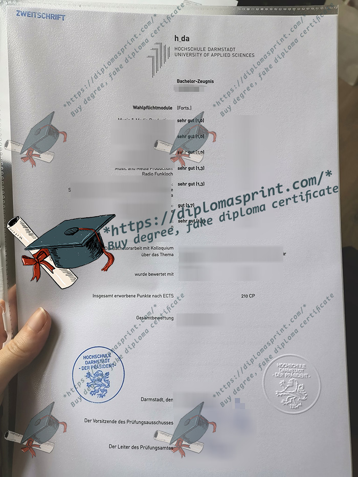 Hochschule Darmstadt Zeugnis