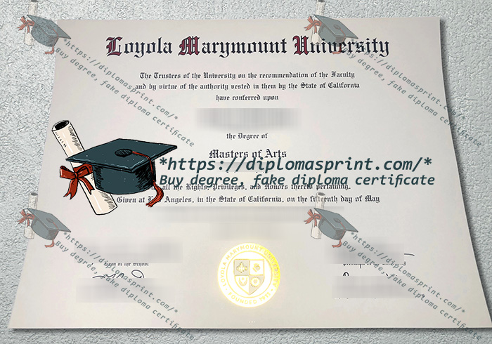 Loyola Marymount University Diploma, LMU Credentials