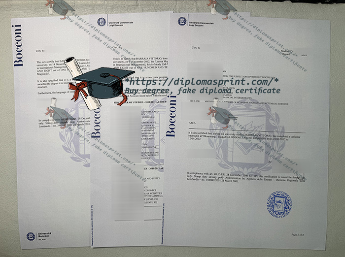 Bocconi University Transcript