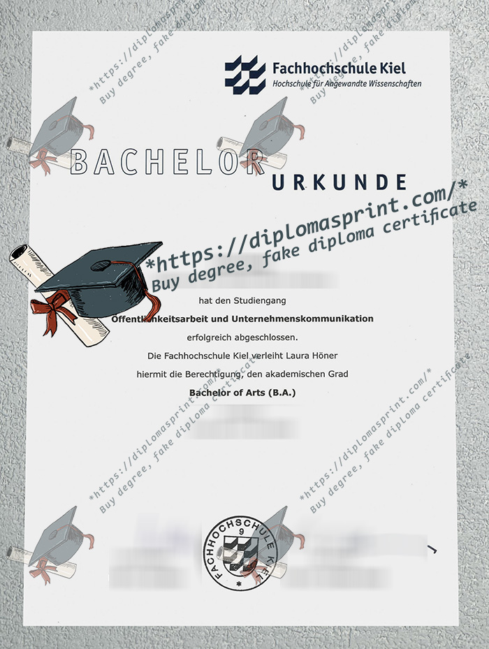 Fachhochschule Kiel Urkunde, Hochschule für Angewandte Wissenschaften Kiel Urkunde