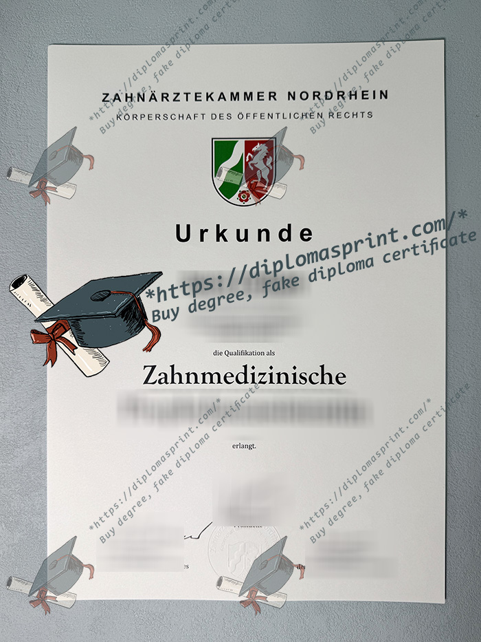 Zahnärztekammer Nordrhein Urkunde