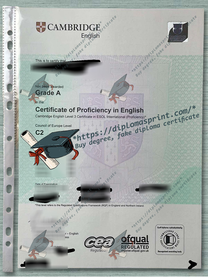 Cambridge English certificate