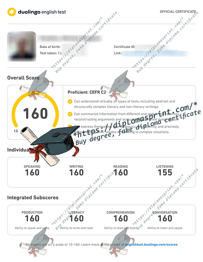 Duolingo English Test Certificate