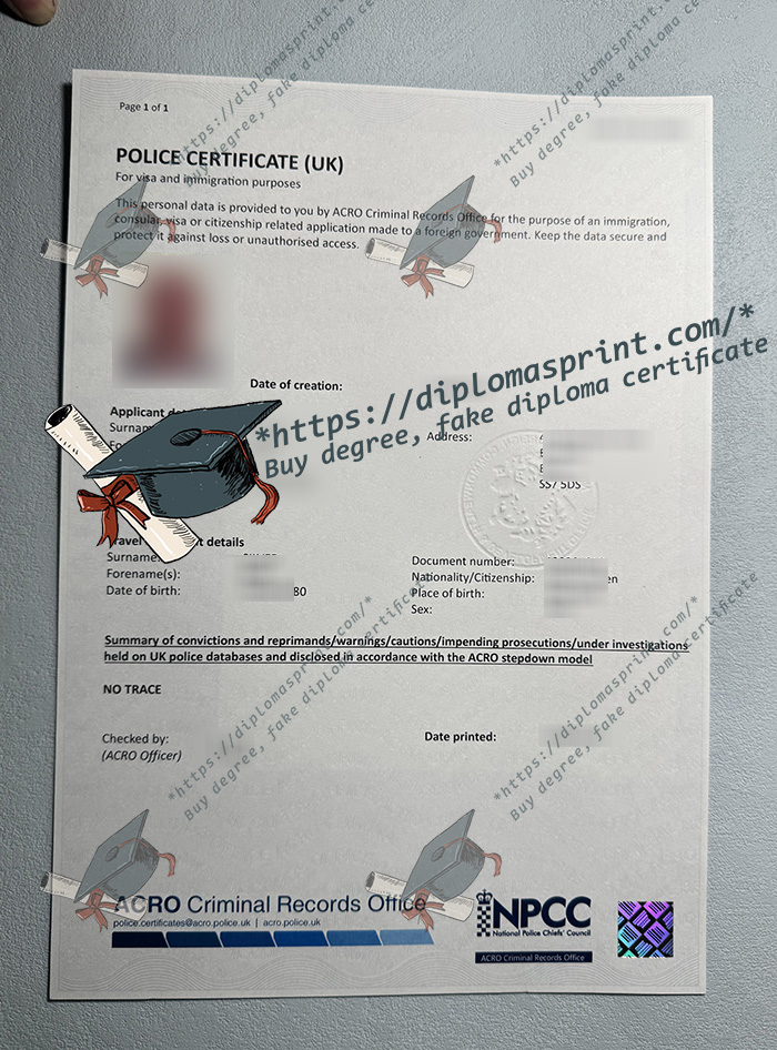 UK Police Certificate