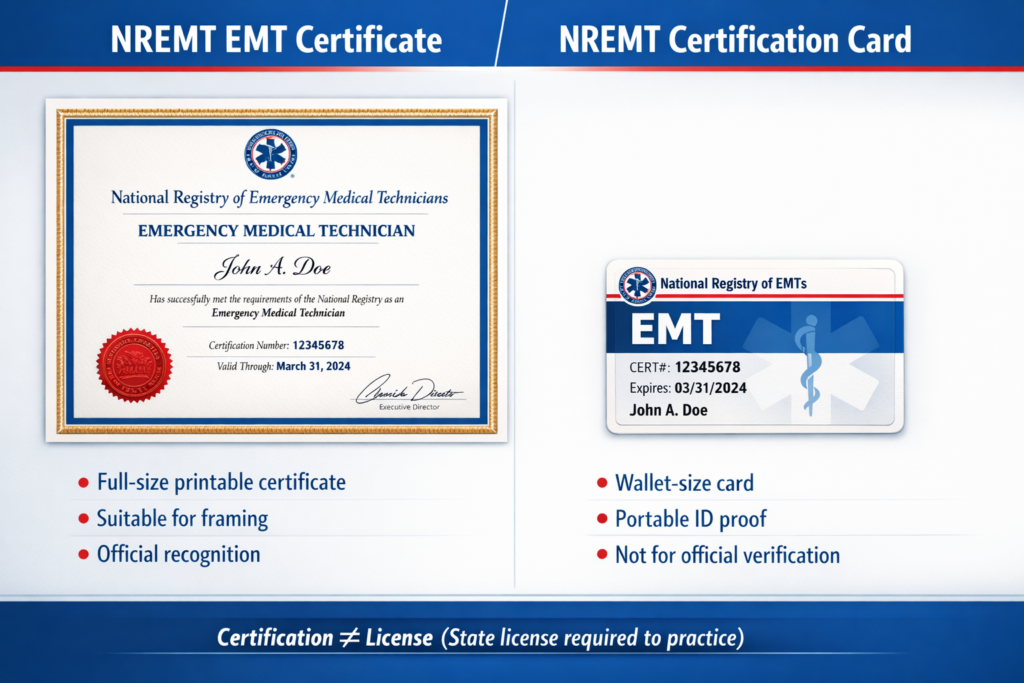 NREMT EMT Certificate