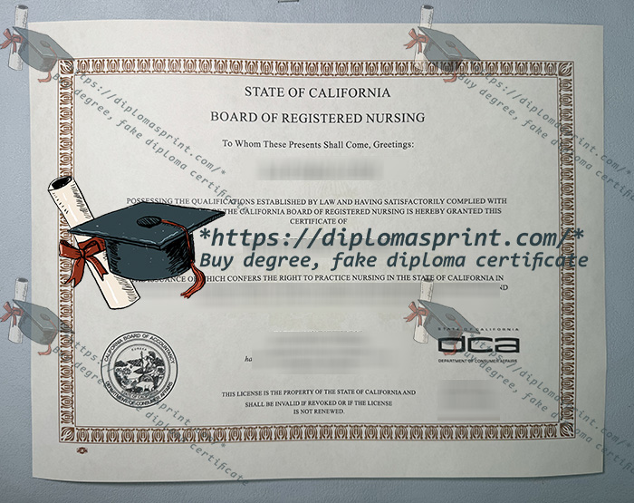 California board of registered nursing Certificate