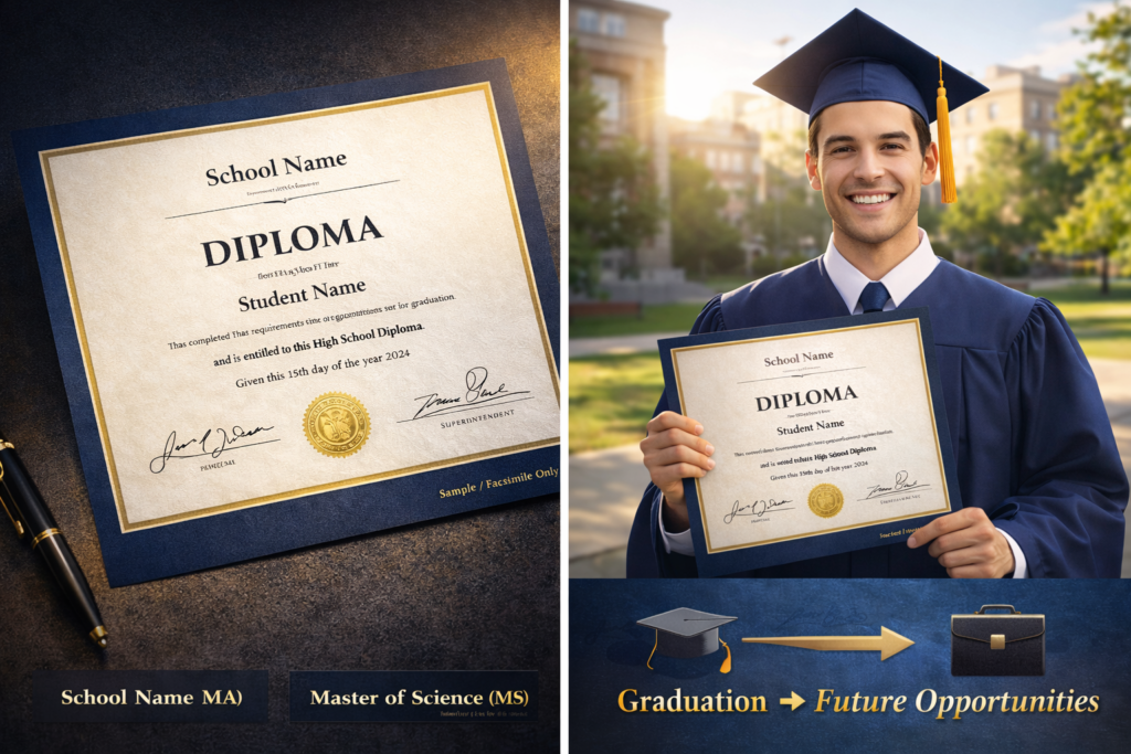 official high school diploma specification