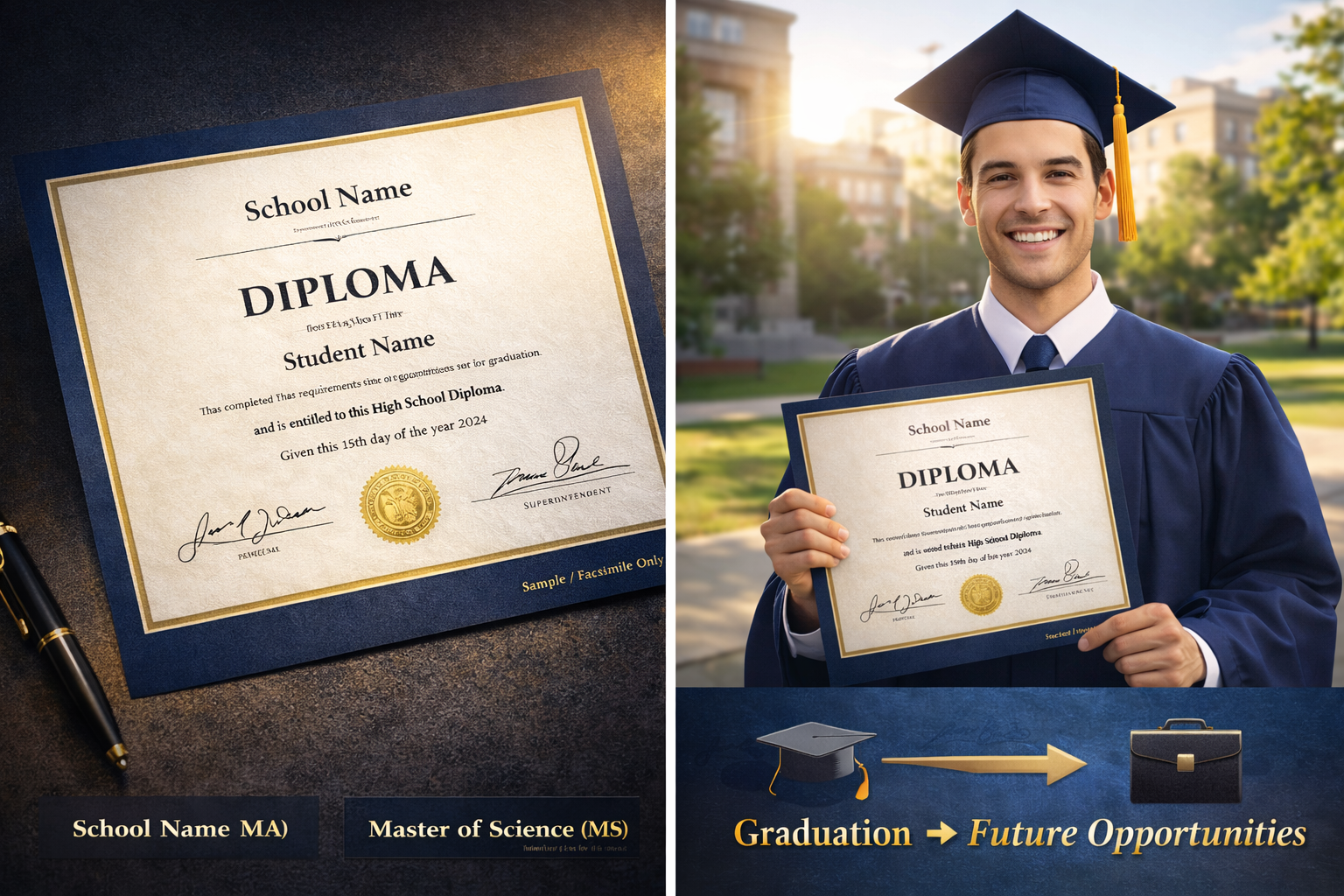 official high school diploma specification
