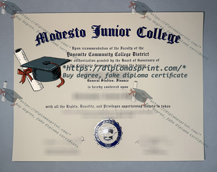 Modesto Junior College Diploma, MJC Diploma